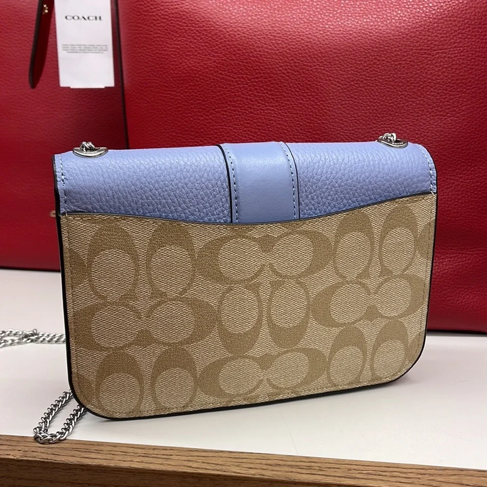 Coach Georgie Crossbody In Signature Canvas Light Khaki / Marble Blue - Picture 7 of 16